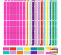 1176 Pack Rectangular Coloured Stickers Labels,12 Colours Rainbow Sticky Label,4cm x 1.9cm Color Coding Labels Assorted Stickers by YSHIHE
