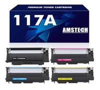 4-Pack Compatible 117A Toner Cartridge Replacement for HP 117A 117 Color Laser MFP 150nw 179fwg 178nwg 179fnw 178nw 150a 179 178 150 W2070A W2071A W2072A W2073A Ink (Black Cyan Yellow Magenta)