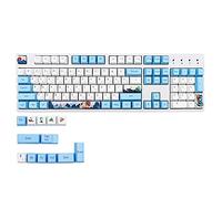 117Keys / Set OEM Profile Blue and White Porcelain Keycaps PBT Dye Sublimation Keycaps for MX DZ60 GK61 SK61 OEM Profile Keycaps Pbt