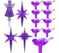 117Pcs Ceramic Christmas Tree Purple Martin Bird Replacement Lights Bulbs and 1 Angel/3Stars Topper Ornament for Ceramic Tree Décor - Medium Plastic Pegs.