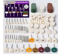 117Pcs Wool Felt Polishing Kit Compatible with Dremel, 3 Polishing Compound