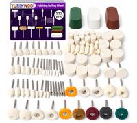 117Pcs Wool Felt Polishing Kit Compatible with Dremel, 3 Polishing Compound | Polishing Buffing Wheel Set For Metal, Aluminium, Chrome, Jewelry. Suitable For Diy Grinding, Polishing and Finishing.