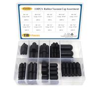 118 Pcs Vacuum Caps Assortment, 10 Sizes Rubber Vacuum Caps Kit,Vacuum Plugs Hose End Cap, for Carburetor, Manifold, Automotive, 3/16'' 5/16'' 7/32'' 1/4'' 5/32'' 3/8'' 1/8'' 1/2'' 5/8''