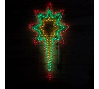 118 x 62cm LED North Star Rope Light Outdoor Christmas Silhouette in Multicoloured with Speed Controller Samuel Alexander Multi One Size