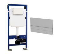 1180mm Wall Hung Toilet Frame & Satin Dual Flush Plate with Concealed Cistern - Live Your Colour