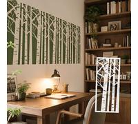 118cm Birch Tree Vertical Branch Texture Seamless Leaves Stencils Wall Custom Extra Large Oversized Dimensional Plaster for Furniture Template S697