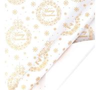 118IN Large Christmas Wrapping Paper Roll, Elegant Sheen Finish, Recyclable Gift Wrap with Pearl Finish with Reversed White Cutting Guides, for Christmas, Weddings, Anniversaries (M)