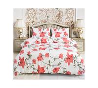 (119-2, Single) 4 Piece Bedding Set - Soft Brushed Microfiber Duvet Cover, Fitted Sheet & Pillowcases - Madrid Printed Design - Available in Single, Double