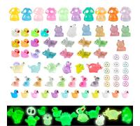 119 PCS Mini Resin Animals Luminous Mini Animals Miniature Figures Glow in the Dark for Landscape Dollhouse Decor Fairy Garden Accessories
