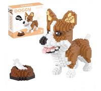 1190 Pieces Micro Building Blocks Set, DIY Mini Bricks 3D Animal Model, for Adult Construction Toy, Office Decoration, Home Display and Gift Giving (Corgi)