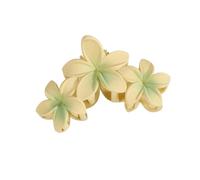 11CM Candy Color 3 Flower Sweet Large Gradient Shark Clip Hairpin Headwear Headdress Hair Accessories For Women Girls Hair Clip(M-yellow green)