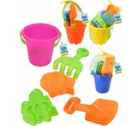 11Cm Sand Castle Bucket Set With Shovel Spade Moulds - 5Pc