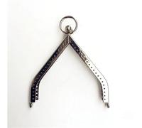 11cm Triangle Purse Frame Kiss Clasp DIY Metal Accessories for Bag Vintage Coin Clutch(Silver)