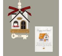 11cm x 7.8cm x 0.3cm, New Home Card, House Warming Gifts for New Homeowners, Moving in Present with Door Plaque and Greeting Card, Perfect for Friends, Neighbourhood and Couples