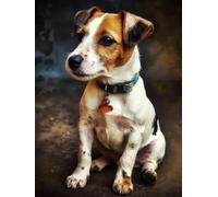 11ct Counted Cross Stitch Jack Russel Terrier Stamped Pre Printed Cross Stitch Embroidery Kits for Adults Starter DIY Embroidery Needlework Kit with Patterns 40×50cm(j-i200)