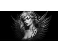 11ct Cross Stitch, Gothic Angel Wing 11 Count Counted Stamped Pre Printed Cross Stitch Embroidery Kits for Adults Starter DIY Embroidery Needlework Kit with Patterns 35×60cm(y-f59)
