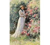 11Ct Diy Counted Cross Stitch Kits For Adults Woman In The Garden Cross Stitch Kit Famous Oil Paintings Cross Stitch Kits Stamped, Diy Embroidery Kit Diy Hand Needlework Kit For Beginners 30x40cm