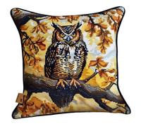 11CT Pre Printed Cross Stitch Kits, Animal Owl DIY Embroidery Pillow Covers Kit Stitch Set Pillow 45X45cm DIY Handmade Needlework Cushion Kit