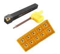 11ER AG60 Threading Insert 10pcs with SER1010H11 10mm CNC Lathe Tool Holder for Right Hand Thread Turning, Carbide Cutting Blade for