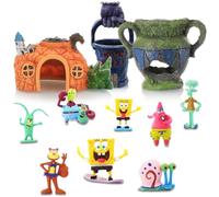 11er Pack Aquarium Decoration, Fish Tank Ornament Ornaments Fish Tank Resin Decoration Pineapple Castle Plankton's Home Aquatic Caves Hide Hut Fish Tank Decorations for Freshwater Saltwater Fish Tank