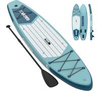 11ft Extra Wide Inflatable Rise Up Paddle Board, 6" Thick, Non-Slip Deck, Stable SUP with 3 Fins, Backpack, Safety Leash, Hand Pump, Lightweight PVC - Ideal for All Skill Levels