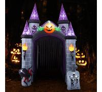 11ft Halloween Haunted House Castle Inflatable with Build-In LED