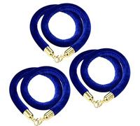 11ft Navy Blue Velvet Stanchion Rope - Crowd Control Barrier with Hooks Queue Line Safety Rope for Outdoor Events 3-Pack Queue Management Solution