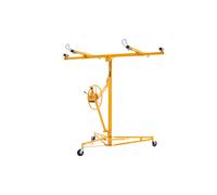 11ft Steel Drywall Lifter with Locking Casters | Telescopic Panel Hoist for Walls/Ceilings | Heavy-Duty Construction Lift Tool in Yellow The hot sale Yellow