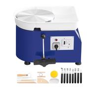 11in Pottery Wheel Ceramic Forming Machine Adjustable 60-300RPM Speed Handle Foot Pedal Control ABS Detachable Basin Rotates Stable Smoothly(450W 8kg Blue)