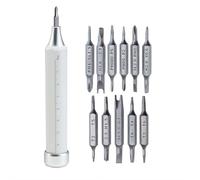 11in1 Magnetic Multi Bit Mini Screw Driver Set, Portable Small Precision Magnetic Repair Tool Kit 11 Magnetic Bits for Phones, Computer, Watches, Laptops, Ring Doorbell, Eyeglass, Cameras, (Silver)