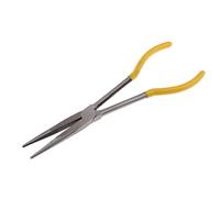 11inch Extra Long Reach Nose Pliers Straight Bent Jaw Hand 0 Degree | Heat treated forged stainless steel extra long reach soft comfort grip cross-cut teeth straight broad jaws 1 Pc