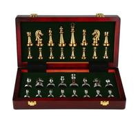 11Inch Large Deluxe Metal Chess Set - Portable Wooden Box with Alloy Pieces, Folding Board, Ideal for Adults
