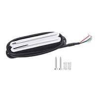 11K Dual Hot Rail Humbucker Pickup, Ceramic Magnet Dual Coil Guitar Pickup, Quiet Noise - Free Design with ABS Frame, Includes Screws and Springs for Electric Guitar (white silver rail)