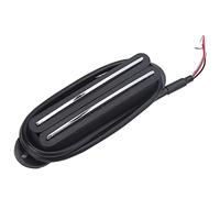 11K Hot Rail Pickup - Ceramic Magnet ABS Electric Guitar Accessories - Noise Reduction, Installation, for Electric Guitars, Shielded Coil Design for Sound Quality (Black silver track)