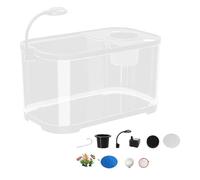 11L Aquarium Starter Kits, Small Fish Tank with Filter and LED Light, Silent & Lightweight Nano Aquarium, Self Cleaning Tropical Fish Tank Kit for Betta Shrimp Goldfis-h