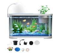 11L Fish Tank, Aquarium Starter Kits, Compact Betta Aquarium Starter Kit, Silent & Self Cleaning Nano Aquariums, Decoration Tropical Fish Tank Kit For Betta Shrimp Turtle
