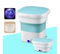 11L Large Intelligent Laundry Portable Washing Machine Mini Washing Machine Foldable with Drain Basket Washer for Baby Clothes, Underwear, Apartment, Gifts, Travel (Color : Blue)