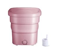 11L Mini Portable Washing Machine,Foldable Laundry Tub Underwear Foldable Washer Blue Ray Sterilization, Apartment Home Self-Driving Tour,for Baby Clothes, Socks, Towels, Great (Color : Pink)