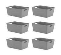 11L Plastic Studio Organiser Trays with Handles - Set of 6 simpa Grey One Size