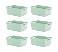 11L Plastic Studio Organiser Trays with Handles - Set of 6 simpa Pale Green One Size