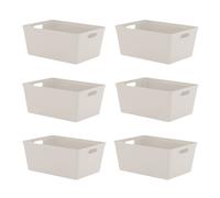 11L Plastic Studio Organiser Trays with Handles - Set of 6 simpa Taupe One Size