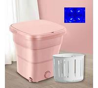 11L Portable Washing Machine Mini Foldable Laundry Machines, with Drain Basket,Blue Ray sterilization Foldable Small Washer for Underwear, Socks, Baby Clothes, Towels (Color : Pink)