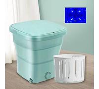 11L Portable Washing Machine Mini Foldable Laundry Machines, with Drain Basket,Blue Ray sterilization Foldable Small Washer for Underwear, Socks, Baby Clothes, Towels (Color : Green)