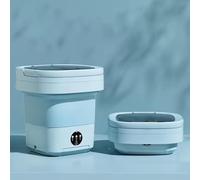 11L Portable Washing Machine with Foldable Design and 3 Cleaning Modes - Mini Washer for Baby Clothes, Underwear, Socks, and Small Items - Ideal for Apartment, Dorm, Camping, Travel (Blue)