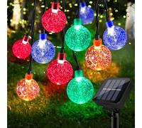11M/36FT 60 LED Solar String Lights Outdoor Waterproof, Solar Powered Crystal Ball Decorative Garden Lights with 8 Modes, Indoor/Outdoor Fairy Lights for Garden Patio Yard Tree Party(Multi-Coloured)