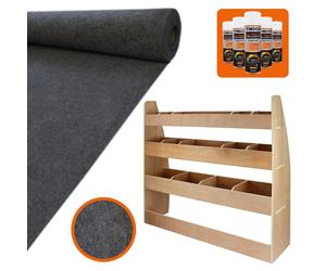 11m2 Anthracite Van Lining Carpet Super Stretch with Glue & VW Caddy Racking