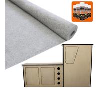T-Mech 11m2 Van Lining Carpet Super Stretch Kit Silver Grey | With Camper Motor Home Kitchen Unit | FREE 5 Heavy Duty Adhesive Glue Spray Cans