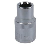 11mm 1/2in Drive Shallow Metric MM Socket 12 Sided Bi-Hex Knurled Ring