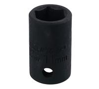 11mm 3/8in Drive Shallow Stubby Metric Impacted Socket 6 Sided Single Hex