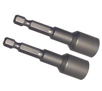 11mm Bi-Hex Nut Driver (Pack of 2) 65mm Long with 1/4" Hexagon Drive Suitable for Cladding and Roofing